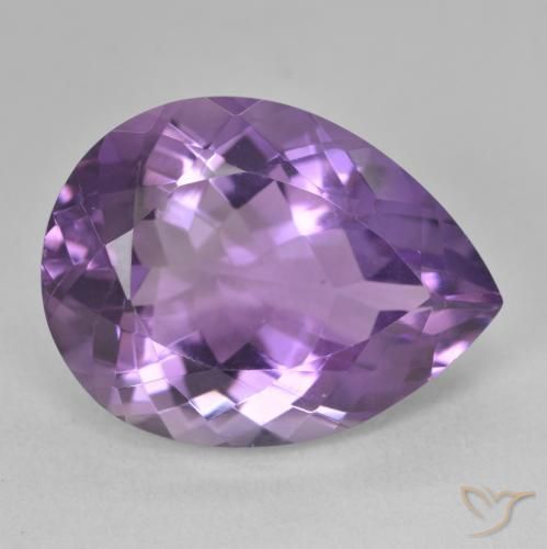 18.06ct Naturale Viola medio Ametista, Forma a pera, VVS-VS