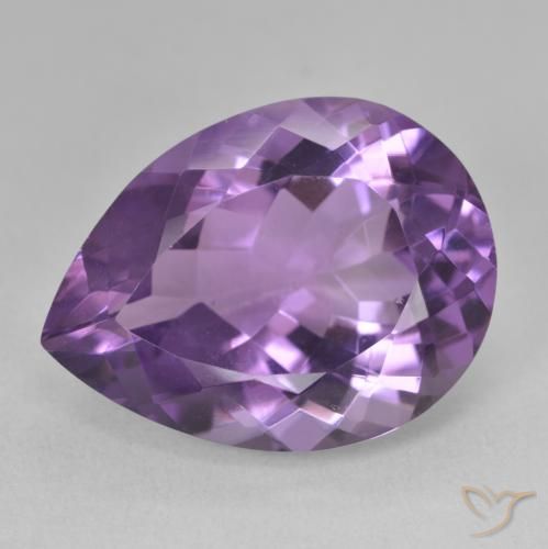 Ametista Viola medio naturale da 18.06 ct, Forma a pera, VVS-VS