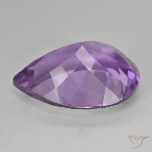 Ametista Viola medio naturale da 18.06 ct, Forma a pera, VVS-VS