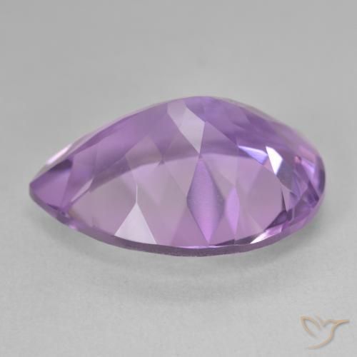 Ametista Viola medio naturale da 17.70 ct, Forma a pera, VVS-VS