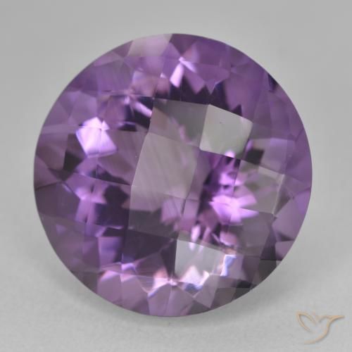 Ametista Viola medio naturale da 19.60 ct, Rotondo, VVS-VS