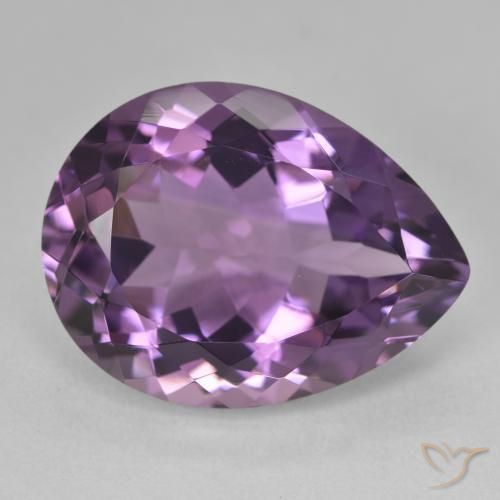 Ametista Viola medio naturale da 18.08 ct, Forma a pera, VVS