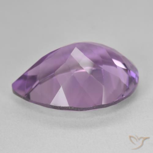 Ametista Viola medio naturale da 18.08 ct, Forma a pera, VVS