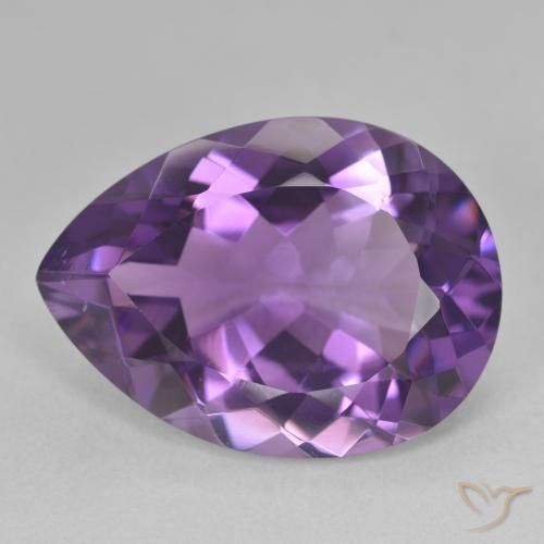 15.83ct Naturale Viola medio Ametista, Forma a pera, VVS-VS