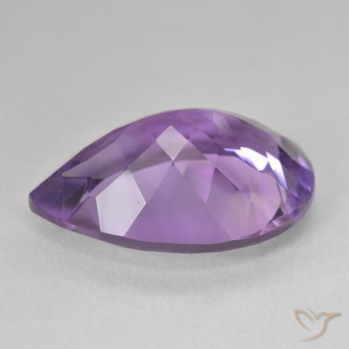 Ametista Viola medio naturale da 15.83 ct, Forma a pera, VVS-VS