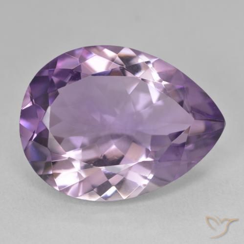 Ametista Viola medio naturale da 16.78 ct, Forma a pera, VVS