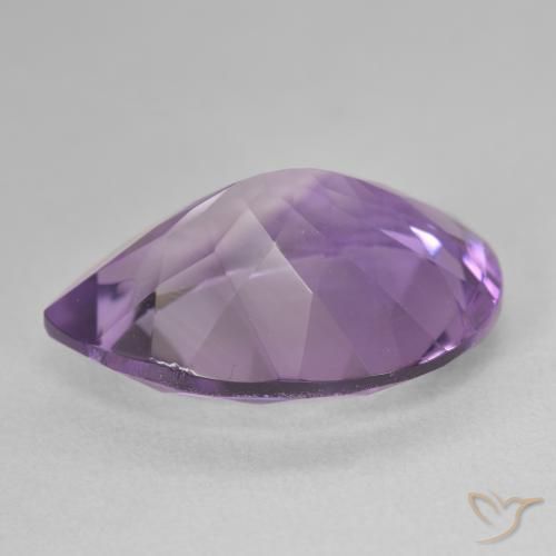 Ametista Viola medio naturale da 16.78 ct, Forma a pera, VVS