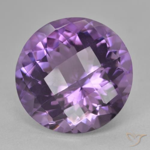 Ametista Viola medio naturale da 18.88 ct, Rotondo, VVS