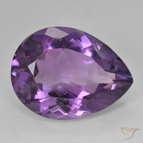 18.36ct Naturale Medium Light-Violet Ametista, Forma a pera, VVS