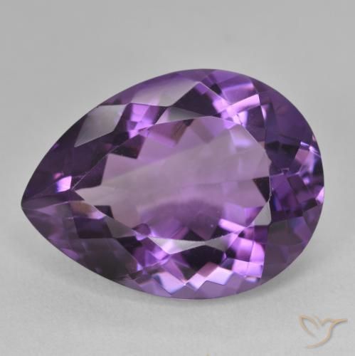 Ametista Medium Light-Violet naturale da 18.36 ct, Forma a pera, VVS