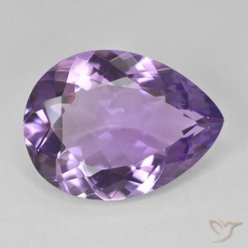 Ametista Viola medio naturale da 15.16 ct, Forma a pera, VVS-VS