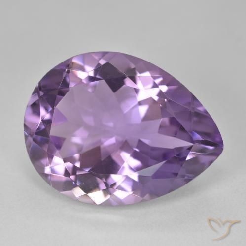 Ametista violaceo naturale da 17.69 ct, Forma a pera, VVS-VS