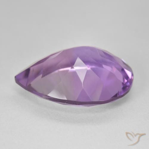 Ametista Medium Light Purplish-Violet naturale da 16.99 ct, Forma a pera, VVS-VS