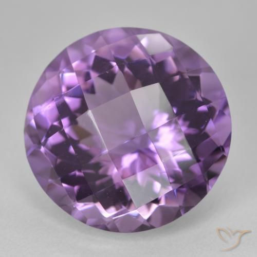 Ametista Viola medio naturale da 19.88 ct, Rotondo, VVS-VS