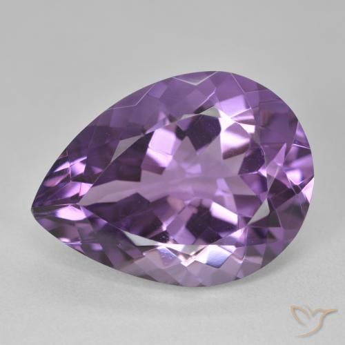 16.68ct Naturale Viola medio Ametista, Forma a pera, VVS-VS