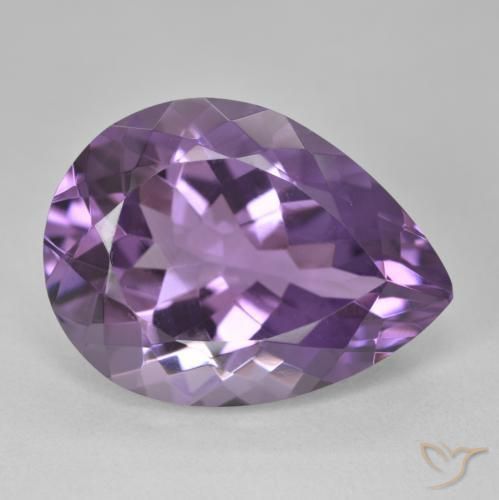 Ametista Viola medio naturale da 16.68 ct, Forma a pera, VVS-VS
