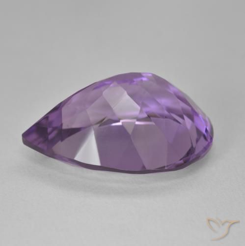 Ametista Viola medio naturale da 16.68 ct, Forma a pera, VVS-VS