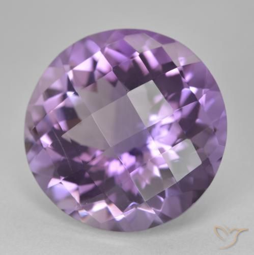 Ametista Viola medio naturale da 19.33 ct, Rotondo, VVS-VS