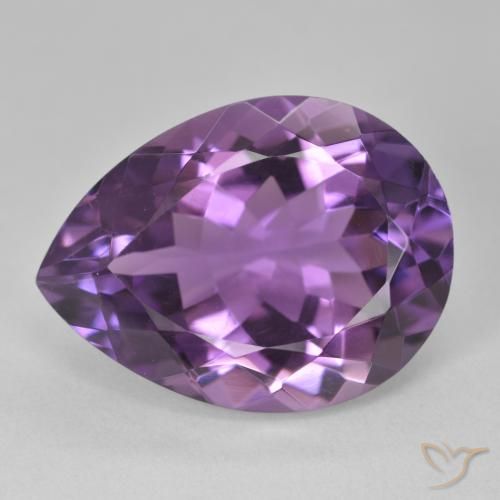 18.51ct Naturale Viola-Rosa Medio Ametista, Forma a pera, VVS-VS