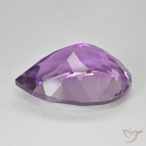 Ametista Viola-Rosa Medio naturale da 18.51 ct, Forma a pera, VVS-VS