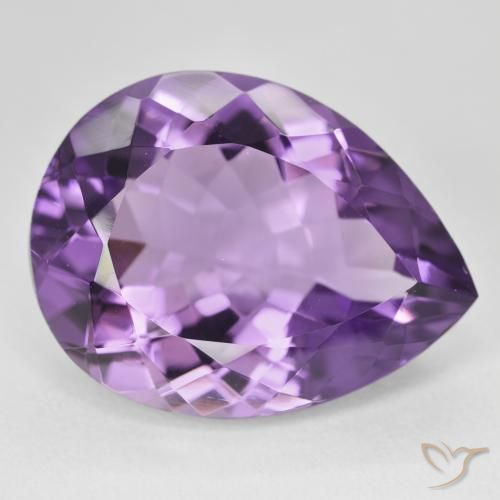 Ametista Medium Light Purplish-Violet naturale da 18.07 ct, Forma a pera, VVS
