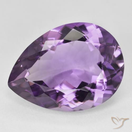 17.29ct Naturale Medium Light Purplish-Violet Ametista, Forma a pera, VVS