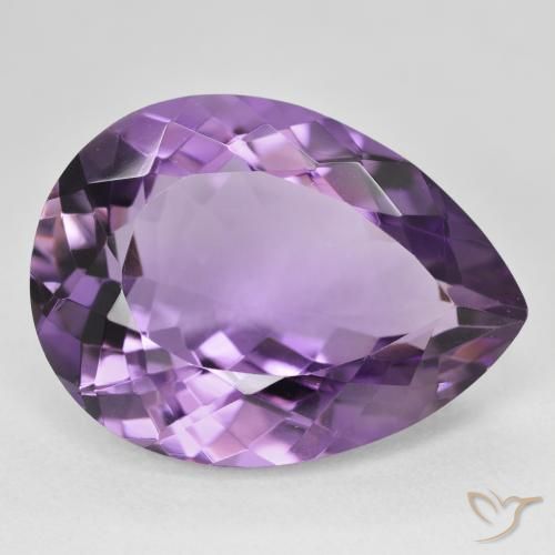 Ametista Medium Light Purplish-Violet naturale da 17.29 ct, Forma a pera, VVS