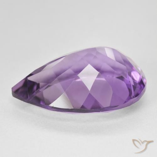 Ametista Medium Light Purplish-Violet naturale da 17.29 ct, Forma a pera, VVS