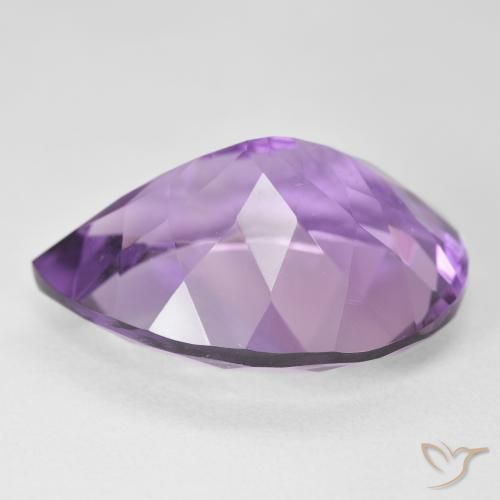 Ametista Viola-Rosa Medio naturale da 17.65 ct, Forma a pera, VVS