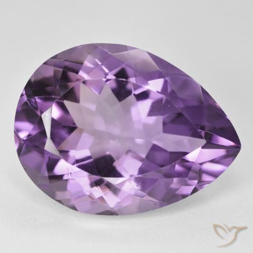 Ametista Viola-Rosa Medio naturale da 17.59 ct, Forma a pera, VVS