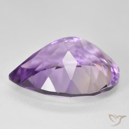 Ametista Viola-Rosa Medio naturale da 17.59 ct, Forma a pera, VVS