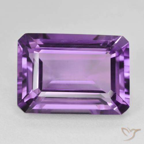 15.55ct Naturale violaceo Ametista, Taglio smeraldo, VVS-VS