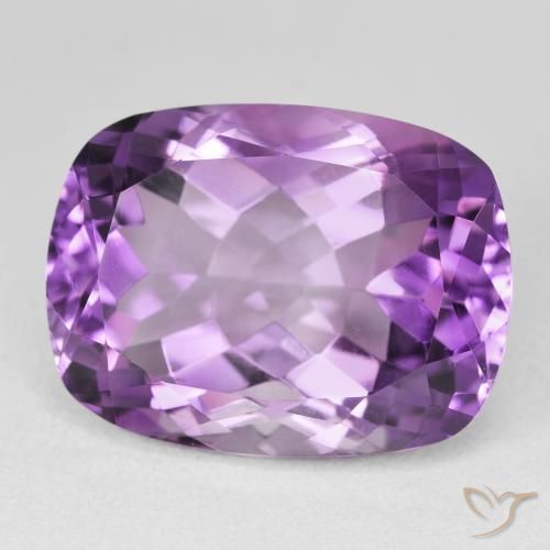 Ametista Viola chiaro-medio naturale da 20.45 ct, Cuscino, VVS-VS