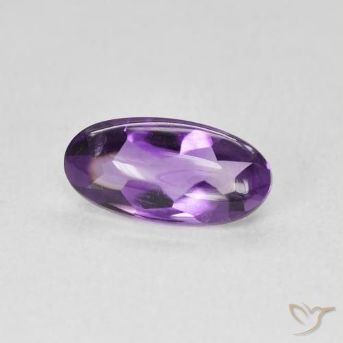 Ametista Viola medio naturale da 1.27 ct, Ovale, Trasparente