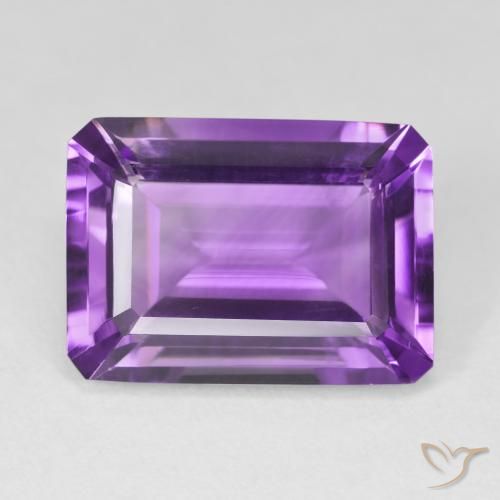 14.38ct Naturale viola vivido Ametista, Taglio smeraldo, VVS-VS