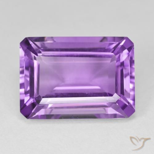 15.32ct Naturale viola vivido Ametista, Taglio smeraldo, VVS-VS