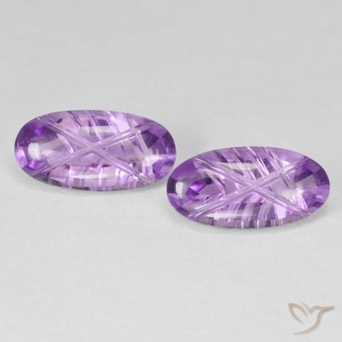 4.09ctw Naturale Viola violaceo medio Ametista, Ovale, Trasparente