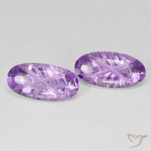 Gemme di Ametista Viola violaceo medio naturale da 4.09 ct, Ovale, Trasparente