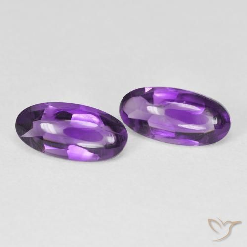 Gemme di Ametista Viola Intenso naturale da 2.56 ct, Ovale, Trasparente