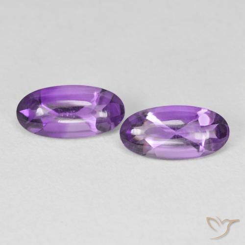 2.28ctw Naturale Viola medio Ametista, Ovale, Trasparente