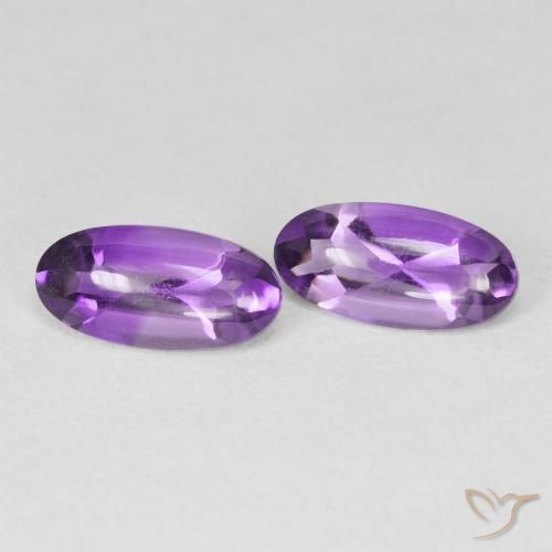Gemme di Ametista Viola medio naturale da 2.28 ct, Ovale, Trasparente