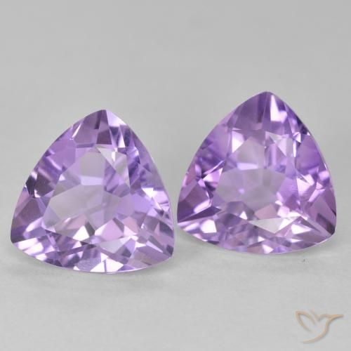 Gemme di Ametista Viola medio naturale da 5.67 ct, Taglio trillion, VS