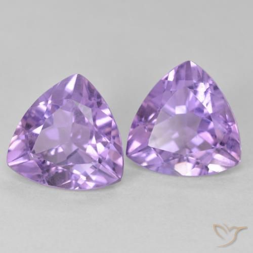 Gemme di Ametista Viola medio naturale da 5.55 ct, Taglio trillion, VS