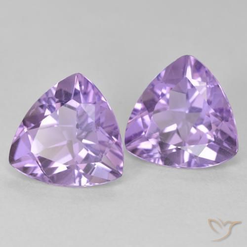 Gemme di Ametista Viola medio naturale da 5.30 ct, Taglio trillion, VS