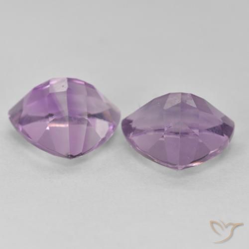 Gemme di Ametista Viola tendente al rosa naturale da 5.68 ct, Taglio trillion, VS