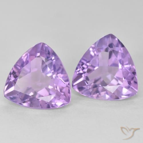 Gemme di Ametista Viola medio naturale da 5.94 ct, Taglio trillion, VS