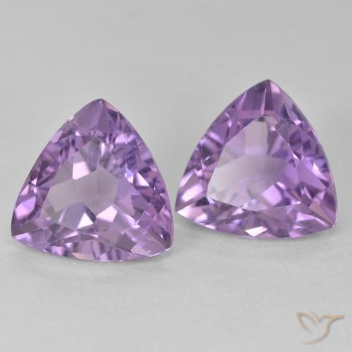 Gemme di Ametista Viola medio naturale da 5.65 ct, Taglio trillion, VS