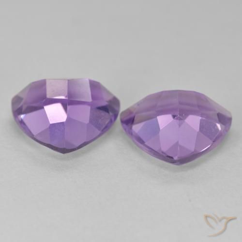 Gemme di Ametista Viola medio naturale da 5.58 ct, Taglio trillion, VS