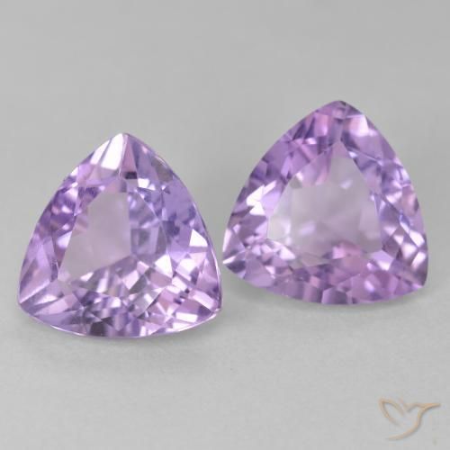 Gemme di Ametista Viola Iris Rosato naturale da 5.45 ct, Taglio trillion, VS
