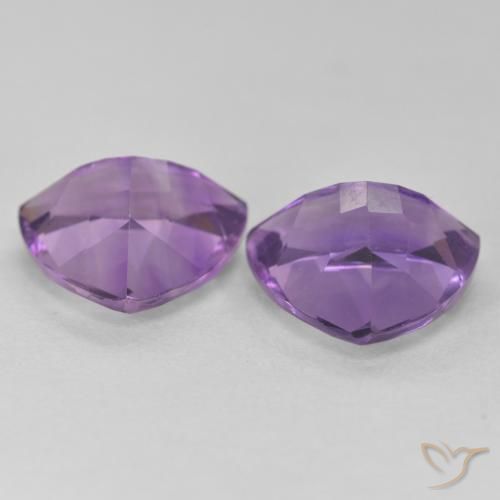 Gemme di Ametista Viola medio naturale da 5.57 ct, Taglio trillion, VS